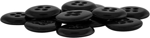 ButtonMode Suspender Brace Buttons 17mm 27L Style 4 للسراويل والسراويل والملابس الرسمية والدنيم والجلود والجيش والمواصفات العسكرية الأمريكية القوة الصناعية، مقاس 0.675 بوصة أو 11/16 بوصة، أسود، 12 زرًا in Kuwait