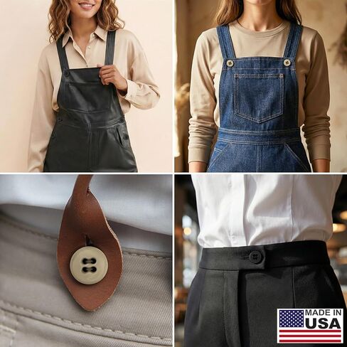 ButtonMode Suspender Brace Buttons 17mm 27L Style 4 للسراويل والسراويل والملابس الرسمية والدنيم والجلود والجيش والمواصفات العسكرية الأمريكية القوة الصناعية، مقاس 0.675 بوصة أو 11/16 بوصة، أسود، 12 زرًا in Kuwait