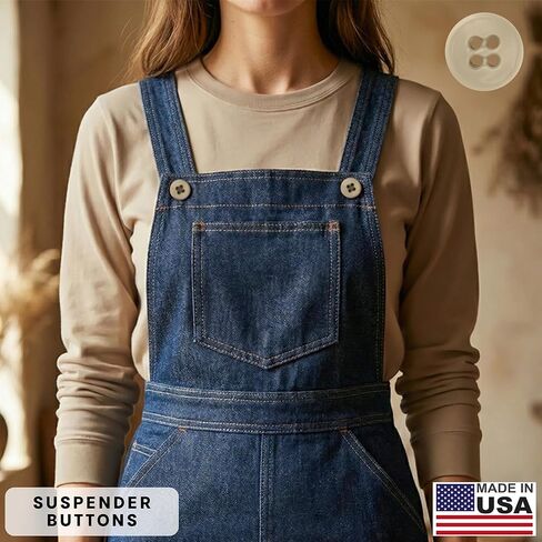 ButtonMode Suspender Brace Buttons 17mm 27L Style 4 للسراويل والسراويل والملابس الرسمية والدنيم والجلود والجيش والمواصفات العسكرية الأمريكية القوة الصناعية، مقاس 0.675 بوصة أو 11/16 بوصة، أسود، 12 زرًا in Kuwait