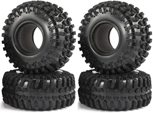 4PCS 2.2 Inch 130mm Tires Rubber Tyres for 1:10 RC Rock Crawler SCX10 D90 RR10 Wraith Yeti RC Car in Saudi Arabia