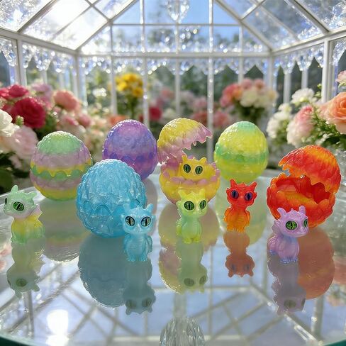 Anditoy 6 PCS Prefilled 3D Printed Easter Eggs Crystal Mini Dragon Eggs with Toys Inside for Kids Boys Girls Easter Basket Stuffers Gifts Party Favors in Kuwait