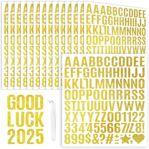 30 Sheets Silver Letter Stickers 1 Inch Small Silver Vinyl Alphabet Letter Number Stickers Waterproof Glitter Stickers Decals Water Bottles Scrapbooking Mailbox Poster Grad Cap Decor DIY Crafts in Saudi Arabia