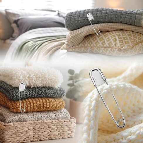 10 قطع 5 بوصة دبابيس أمان كبيرة من الفولاذ المقاوم للصدأ دبابيس أمان قوية شديدة التحمل للأزياء والخياطة واللحف والبطانيات والغسيل الثقيل والحرف اليدوية والديكورات (فضي) in Kuwait