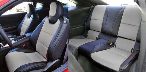 Iggee 2010 ~ 2015 Chevy Camaro Coupe Coupe Leather Leather Custom Fit Front and Prack Cover (Black/Red) in Saudi Arabia