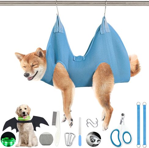 JIURUN Dog Grooming Hammock for Nail Trimming, Dog Grooming Hammock(XS), Dog Sling for Nail Trimming, Hanging Harness Holder for Nail Clipping, Pet Comb Bat Costume Wings for Cats Dogs in Saudi Arabia
