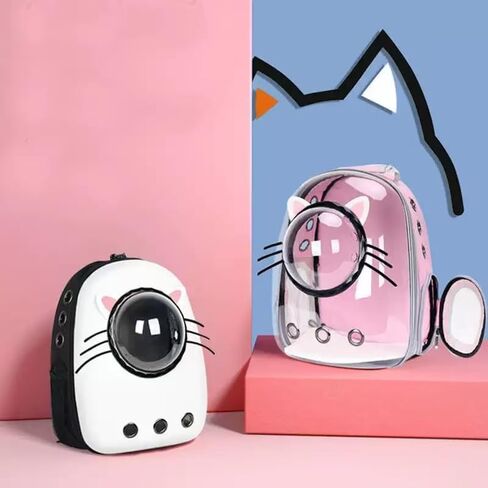 Pet Carrier Cat Space Capsule - Large Capacity Transparent Backpack | Hidden Ventilation Design for Portable Travel | Cat Walking/Travel/Outdoor - Dedicated Backpack for Small to Medium Cats in Saudi Arabia