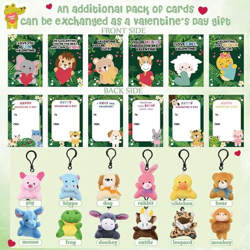 camirus 24packs البسيطة الحيوانات المحشوة أفخم المفاتيح، لطيف صغير محشوة المفاتيح الحيوان أفخم لعب للأطفال عيد الحب عيد الفصح تحت عنوان الأطراف، أكياس جودي حشو in Kuwait