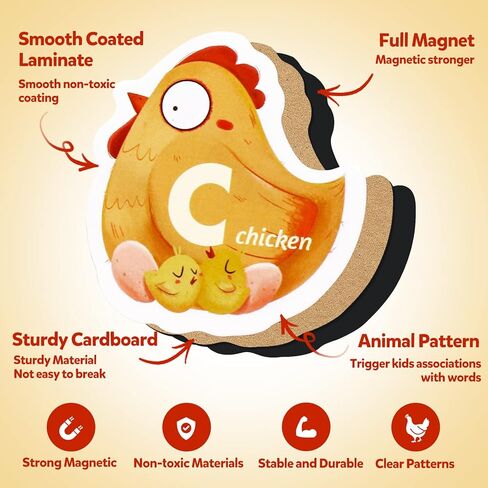 الحروف الأبجدية الحيوانية المغناطيسية 26 قطعة مغناطيس ABC لمرحلة ما قبل المدرسة تعلم التهجئة لطيف ألعاب الثلاجة للأطفال الصغار ألعاب التعلم هدية لعيد ميلاد عيد الميلاد يوم الأطفال in Kuwait