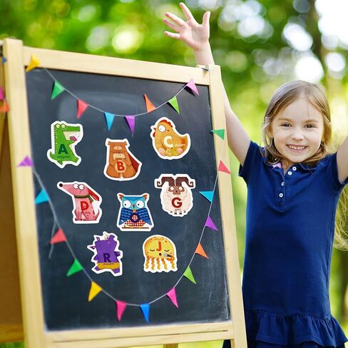 الحروف الأبجدية الحيوانية المغناطيسية 26 قطعة مغناطيس ABC لمرحلة ما قبل المدرسة تعلم التهجئة لطيف ألعاب الثلاجة للأطفال الصغار ألعاب التعلم هدية لعيد ميلاد عيد الميلاد يوم الأطفال in Kuwait