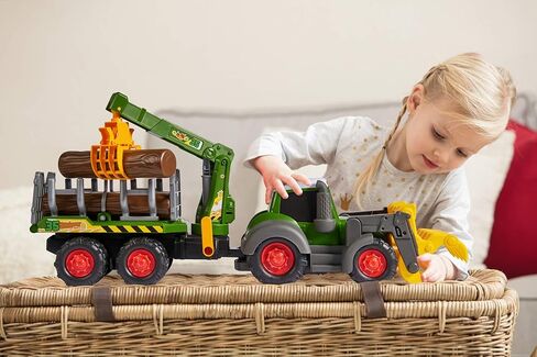 ألعاب ديكي - شاحنة ومقطورة غابات Happy Fendt مقاس 25 بوصة، باللون الأخضر in Saudi Arabia