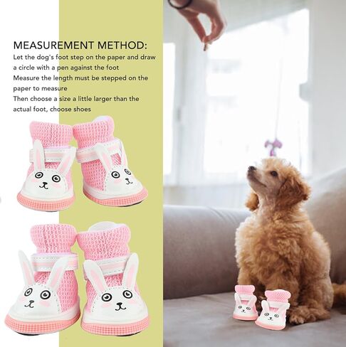 Mesh Dog Shoes, Pink Breathable Dog Boots for Summer Hot Pavement, Cute Comfortable Slip Resistant Dog Boots Paw Protectors with Breathable Rubber Sole for Small Medium Large Dogs Pink in Saudi Arabia