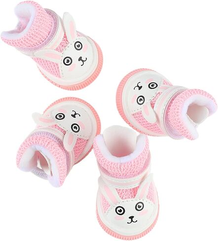 Mesh Dog Shoes, Pink Breathable Dog Boots for Summer Hot Pavement, Cute Comfortable Slip Resistant Dog Boots Paw Protectors with Breathable Rubber Sole for Small Medium Large Dogs Pink in Saudi Arabia