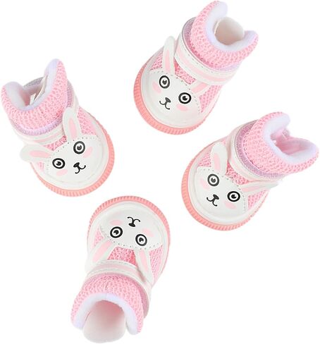 Mesh Dog Shoes, Pink Breathable Dog Boots for Summer Hot Pavement, Cute Comfortable Slip Resistant Dog Boots Paw Protectors with Breathable Rubber Sole for Small Medium Large Dogs Pink in Saudi Arabia