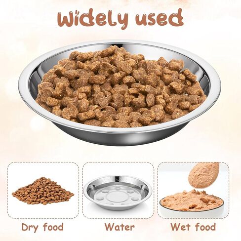 Giantree 24 Pcs Shallow Wide Stainless Steel Cat Bowls, Whisker Fatigue Relief Metal Pet Dishes Cat Food Feeding Plates Replacement for Small Dogs Cats and Other Small Animals in Saudi Arabia