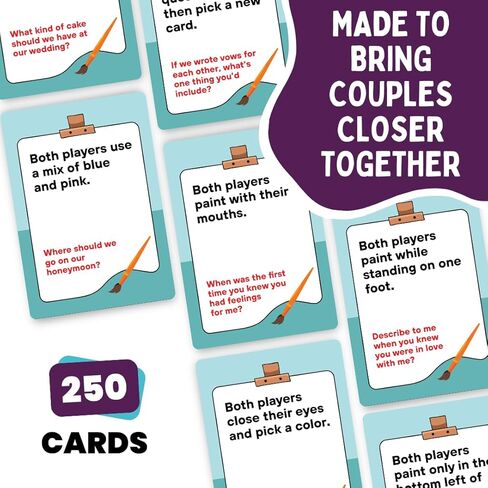 The Couples Painting Game – Date Night Card & Painting Kit | Fun DIY Activity with Prompts, Challenges & Questions for Deeper Connection, Meaningful Games for Adults and Teens, 2 Players in Saudi Arabia