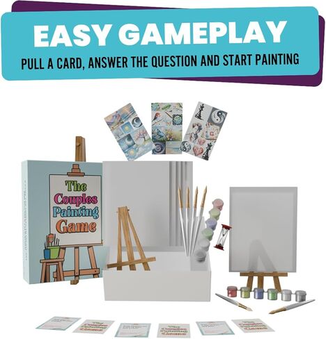 The Couples Painting Game – Date Night Card & Painting Kit | Fun DIY Activity with Prompts, Challenges & Questions for Deeper Connection, Meaningful Games for Adults and Teens, 2 Players in Saudi Arabia