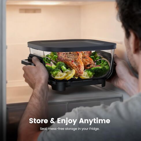 Kismile Air Fryer 4.5QT & 1.8QT, Premium Non Toxic Glass Containers with Lids, 105–400°F, Precise Heating for Even Results, Air Fry, Grill, Bake, Roast, Reheat, Keep Warm, 120V, Creamy in Saudi Arabia