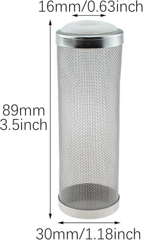 RLECS 89x30mm غطاء حماية مدخل من الفولاذ المقاوم للصدأ لخرطوشة فلتر حوض السمك مناسبة لأنظمة معالجة مياه الصرف الصحي لأبراج التبريد الصناعية in Kuwait