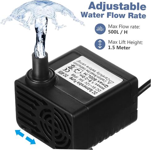 Ciieeo 12v Submersible Pump for Fish Tank Water Tank Outdoor Aquarium Filter Head Outlet in Saudi Arabia