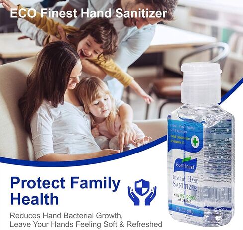 حزمة معقم لليدين من BushKlawz Eco Finest بحجم 2 أونصة بدون شطف، 75% كحول، حجم سفر نظيف فوري (مجمّع 24) حزمة بيع بالتجزئة فردية in Saudi Arabia