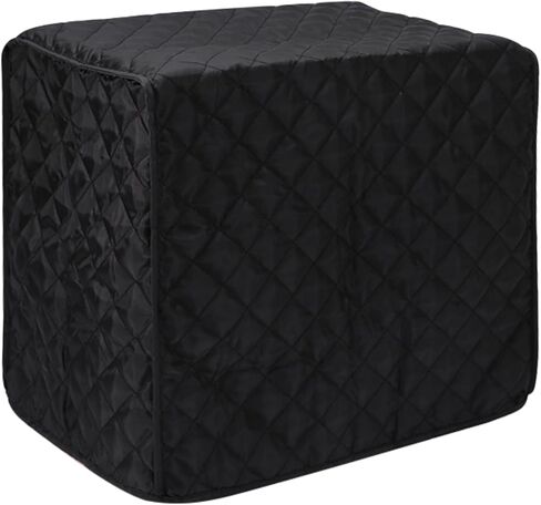 غطاء صانع الخبز مقاس 17 × 11 × 15 بوصة، غطاء غبار فرن محمصة مبطن من القطن والبوليستر لحماية آلة الخبز وأجهزة المطبخ الصغيرة، يمكن غسله في الغسالة أو اليدين (اللون: أسود) in Kuwait