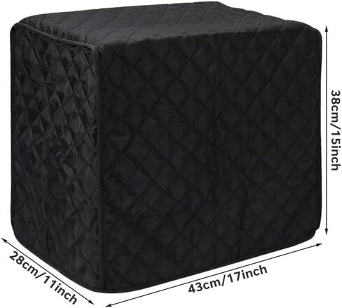 غطاء صانع الخبز مقاس 17 × 11 × 15 بوصة، غطاء غبار فرن محمصة مبطن من القطن والبوليستر لحماية آلة الخبز وأجهزة المطبخ الصغيرة، يمكن غسله في الغسالة أو اليدين (اللون: أسود) in Kuwait