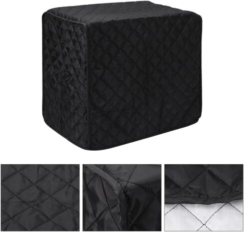 غطاء صانع الخبز مقاس 17 × 11 × 15 بوصة، غطاء غبار فرن محمصة مبطن من القطن والبوليستر لحماية آلة الخبز وأجهزة المطبخ الصغيرة، يمكن غسله في الغسالة أو اليدين (اللون: أسود) in Kuwait