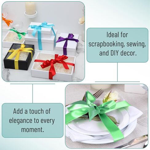 مستر بن - شريط من الساتان، 6 بكرات، 1 بوصة، 5 ياردات/لفة، شريط قوس قزح نابض بالحياة 1 بوصة in Kuwait