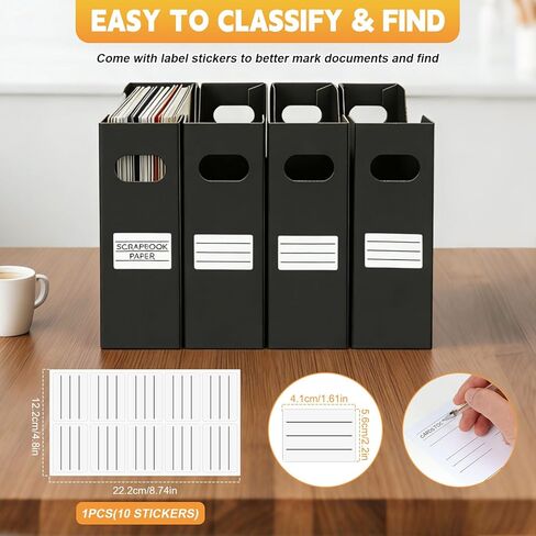 Scrapbook Paper Storage, 8 Pack Scrapbook Papers Organizer with 10 Self-adhesive Labels, 12x12 Paper Storage Organizer Holds over 4000 Papers, File Organizer for Cardstock, Vinyl Sheets, Craft Sheets in Saudi Arabia