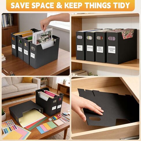 Scrapbook Paper Storage, 8 Pack Scrapbook Papers Organizer with 10 Self-adhesive Labels, 12x12 Paper Storage Organizer Holds over 4000 Papers, File Organizer for Cardstock, Vinyl Sheets, Craft Sheets in Saudi Arabia