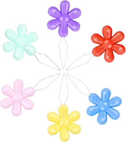 6 Pcs Needle Threader for Hand Sewing, Sewing Machine Thread Helper, Flower Head Plastic Needle Threaders, Beading Tool, Colorful in Saudi Arabia