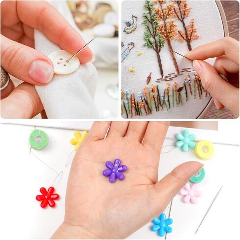 6 Pcs Needle Threader for Hand Sewing, Sewing Machine Thread Helper, Flower Head Plastic Needle Threaders, Beading Tool, Colorful in Saudi Arabia