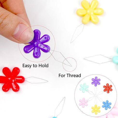 6 Pcs Needle Threader for Hand Sewing, Sewing Machine Thread Helper, Flower Head Plastic Needle Threaders, Beading Tool, Colorful in Saudi Arabia