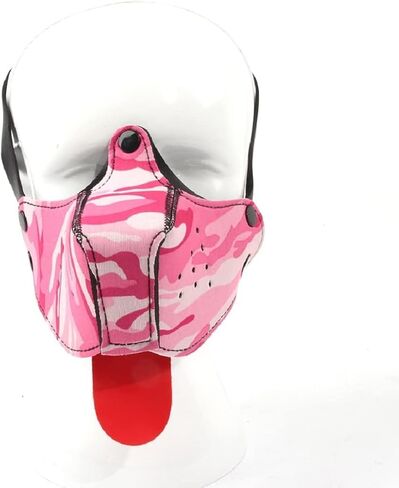 Neoprene Puppy Face Muzzle Dog Hood Mask Play Hoods Pup Play Gear Mask (Pink, One Size) in Saudi Arabia
