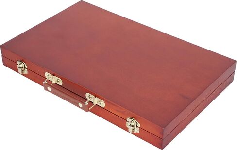 ZJchao Retro Wooden Painting Tool Storage Box Portable Drawing Oil Painting Case Accessory Artistic Travel Friendly for Outdoor Sketching Artists Paulownia Material Brown 37 x 23 x in Saudi Arabia