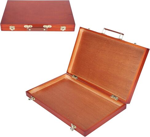 ZJchao Retro Wooden Painting Tool Storage Box Portable Drawing Oil Painting Case Accessory Artistic Travel Friendly for Outdoor Sketching Artists Paulownia Material Brown 37 x 23 x in Saudi Arabia