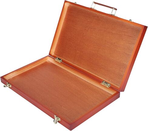 ZJchao Retro Wooden Painting Tool Storage Box Portable Drawing Oil Painting Case Accessory Artistic Travel Friendly for Outdoor Sketching Artists Paulownia Material Brown 37 x 23 x in Saudi Arabia