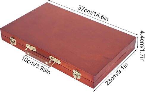 ZJchao Retro Wooden Painting Tool Storage Box Portable Drawing Oil Painting Case Accessory Artistic Travel Friendly for Outdoor Sketching Artists Paulownia Material Brown 37 x 23 x in Saudi Arabia