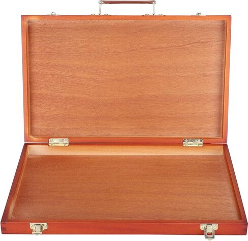 ZJchao Retro Wooden Painting Tool Storage Box Portable Drawing Oil Painting Case Accessory Artistic Travel Friendly for Outdoor Sketching Artists Paulownia Material Brown 37 x 23 x in Saudi Arabia