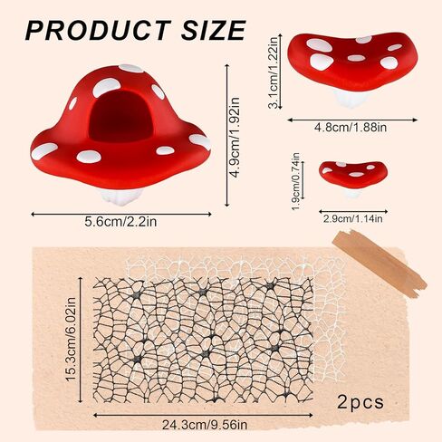 3 Pcs Jumping Spider Enclosure Accessories with 2 Spider Webs Jumping Spider Mushroom Platforms Magnetic Mounting Jumping Spider Accessories for Jumping Climbing Resting Exploration in Saudi Arabia