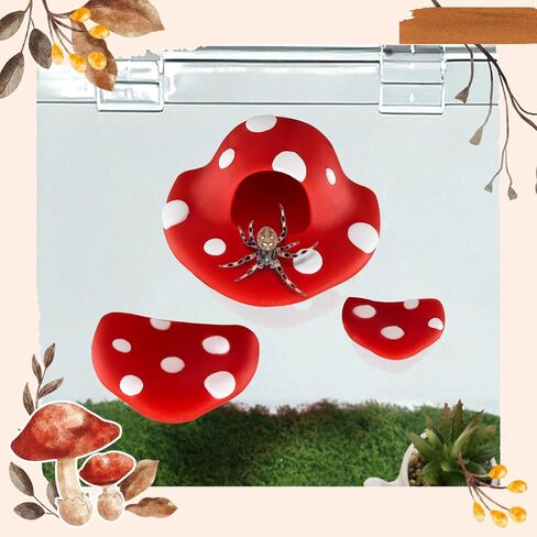3 Pcs Jumping Spider Enclosure Accessories with 2 Spider Webs Jumping Spider Mushroom Platforms Magnetic Mounting Jumping Spider Accessories for Jumping Climbing Resting Exploration in Saudi Arabia