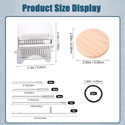 XPFXPF PatchMaker 2.0 Kit – Mini Darning Loom for Knit Patch Repair, Portable Knitting Tool with 14 Hooks & Stainless Steel Needles for Jeans, Socks & Clothes in Saudi Arabia