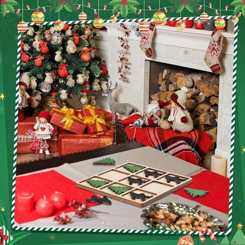 Bigfoot Wooden Tic Tac Toe Games Wooden Bigfoot Sasquatch Gifts 10 Big Foot and Pine Tree Pieces Table Board Games for Family Night Holiday Christmas Decorations in Saudi Arabia