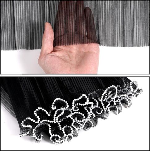 Bouquet Wrapping Paper - Flower Bouquet Wrapping Paper - Flower Wrapping Mesh Paper, Black Pearl Edge Wrinkled Mesh, Korean Bouquet Wrapping Mesh for DIY Floral Decor & Wedding Gift Packaging 4 Yards in Saudi Arabia