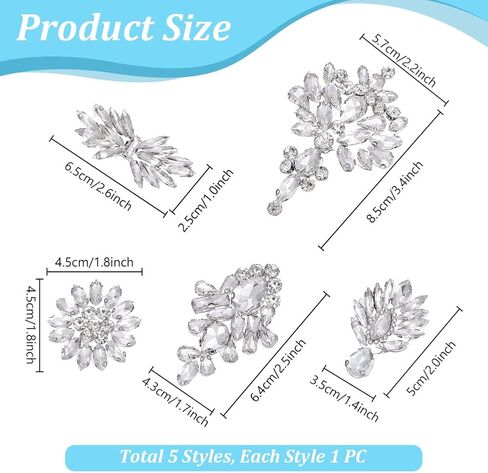 PH PandaHall 5pcs Rhinestone Applique Patches for Clothes Felt Flower Bowknot Iron On Embroideries Transparent Trim Crystal Applique for DIY Dresses Hats Bags Craft Decor Wedding Decoration in Kuwait