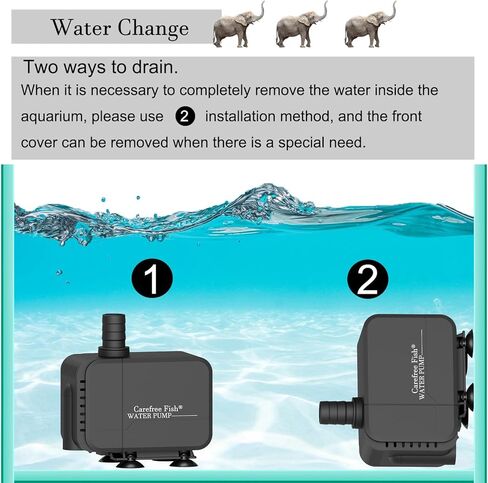 Carefree Fish 213/400/800GPH 9/22/45W Fountain Submersible Pump Adjustable Quiet Aquarium Change Water Pump Tank for Hydroponics Koi Pond Statuary Outdoor Waterfall in Saudi Arabia
