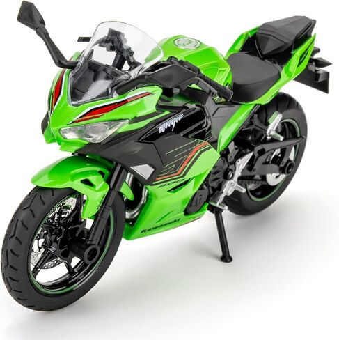BDTCTK Compatible for 1:12 Kawasaki 400 Motorcycle Die-cast Model, Suspension and Free Roller, Toy Car, Motorcycle Collection, Gift Black in Saudi Arabia