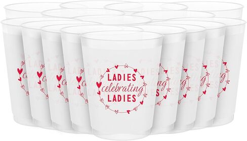 Ladies Celebrating Ladies Cups, Happy Galentines Day Cups, Happy Galentine’s Day Party Decorations, Girls Ladies Galentines Day Decorations, Valentines Day Decorations Cups (16 Count, 16 Oz.) BZ in Saudi Arabia