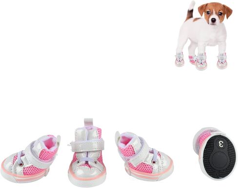Dog Booties, Non Slip Breathable Mesh Dog Shoes Summer Outdoor Protectors for Outdoor Walking Hiking Camping,Summer Hot Pavement, Water-Resistant in Rainy Weather in Saudi Arabia