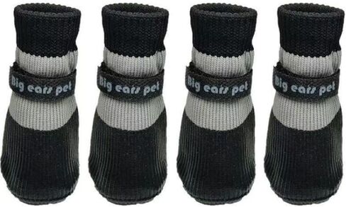 4PCS Red Winter Dog Shoes,Adjustable Soft Sole Winter Puppy Boots for Medium 3-7.5KG Pet in Saudi Arabia